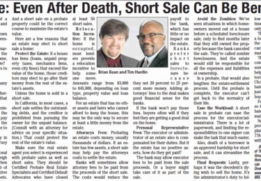 Photo of Probate: Even After Death, Short Sale can be Beneficial